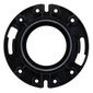 Black RV toilet flange bottom view.