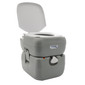 Newavo portable camping toilet with the lid up.