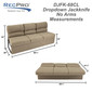 RecPro Charles 68" RV Jackknife Sleeper Sofa with Drop-Down Cupholders in Cloth