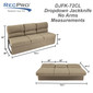 RecPro Charles 72" RV Jackknife Sleeper Sofa with Drop-Down Cupholders in Cloth