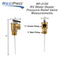 RV Water Heater 3/4" Pressure Relief Valve