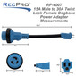 RecPro RV Power Adapter Twist-Lock 15A Male to 30A Female