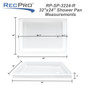 RV Shower Pan 32" x 24" x 5" Right Drain in White