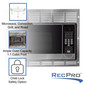 Microwave, convection, grill, and roast settings. Ample oven capacity of 1.1 cubic feet. Child lock safety option.