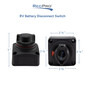 Black RV battery disconnect switch measurements.