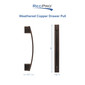 Weathered Copper Drawer Pull 3 3/4" - 5 Pack