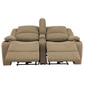 RecPro Charles 64" Powered Double RV Wall Hugger Recliner Sofa with Console in Cloth 