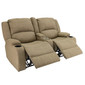 RecPro Charles 64" Powered Double RV Wall Hugger Recliner Sofa with Console in Cloth 