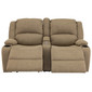 RecPro Charles 64" Powered Double RV Wall Hugger Recliner Sofa with Console in Cloth 