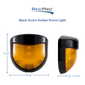RV 12V Porch Light with Amber Lens 5 1/2"