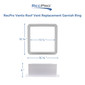 RV Roof Vent Replacement Garnish Ring for Vento