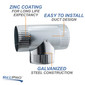 RV Ducting 3-Way Tee 4in Galvanized