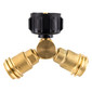 RV Propane Tank Y Splitter Adapter - No Gauge