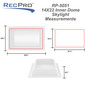 RV 14" x 22" Rectangular Interior Skylight Side Arch