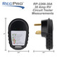 RV 30 Amp Circuit Analyzer Tester Plug