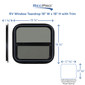 RV Window Teardrop 18" W x 18" H with Trim