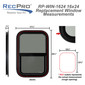 RV Window Teardrop 16" W x 24" H