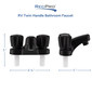 Matte black RV faucet measurements.