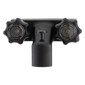 Black RV tub and shower diverter faucet front view.