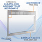 Creates a clean look around your microwave. Microwave trim ring. Exhaust slots for airflow.