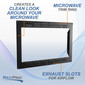Creates a clean look around your microwave. Microwave trim ring. Exhaust slots for airflow.