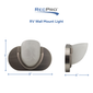RV 12V Wall Sconce Brushed Nickel with Frosted Sconce