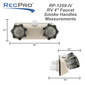 Parchment RV shower diverter faucet measurements.