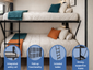 Folding RV Bunk Bed with Safety Rail and Bunk Ladder - Double
