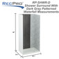 RV Shower Surround 24" x 36" - Ash-Gray Wood with Patterned Waterfall Accent