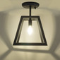 RV 12V Ceiling Semi-Flush Mounted Light with Geometric Matte Black Finish