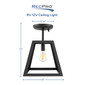 RV 12V Ceiling Semi-Flush Mounted Light with Geometric Matte Black Finish