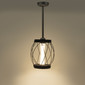 RV 12V Ceiling Mounted Pendant Light with Matte Black Finish