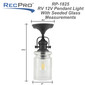 RV 12V Ceiling Semi-Flush Mounted Light with Matte Black Finish and Glass Sconce