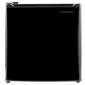 Black 12 volt RV refrigerator front view.