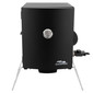 Portable black electric smoker front view.