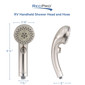 Brushed nickel RV handheld shower head measurements.