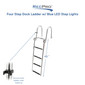 Pontoon 4 Step Heavy Duty 316 SS Dock Ladder w/ Blue LED Step Lights