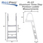 AL-A3 Aluminum Three Step Angled Pontoon Boat Boarding Ladder