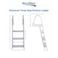 AL-A3 Aluminum Three Step Angled Pontoon Boat Boarding Ladder