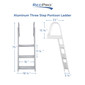 AL-A3 Aluminum Three Step Angled Pontoon Boat Boarding Ladder