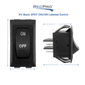 Black RV single rocker switch measurements.