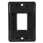 Black RV switch mounting plate cover back view.