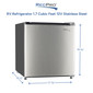 RV Refrigerator 1.7 Cubic Feet 12V Stainless Steel