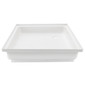 White RV shower pan side view.
