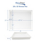 RV Shower Pan 28" x 32" x 4" Left Drain in White