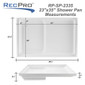 RV Toilet Mount Shower Pan Combo 23" x 35" Corner Drain in White