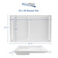 RV Toilet Mount Shower Pan Combo 23" x 35" Corner Drain in White