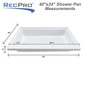 RV Shower Pan 40" x 24" x 5" Left Drain