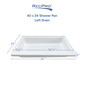 RV Shower Pan 40" x 24" x 9" Left Drain