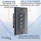 RV 2V Wall Mount USB-A Charging 4 Ports 12-16V DC Input Included with Wall Plate